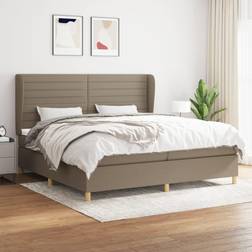 vidaXL Ramsäng Med Madrass 200x200 cm Taupe Kontinentalsäng