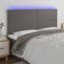 vidaXL À LED Meuble De Chambre À Coucher Accessoire Double 200x5x118/128 cm Similicuir Tête de lit