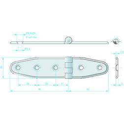 Roca Scharnier 131 x 30 mm