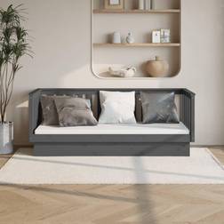 vidaXL Grey, Solid Wood Pine Day Bed Sofa 3 Seater