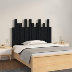 vidaXL Murale Noir 108x3x80 cm Bois Massif De Pin Tête de lit