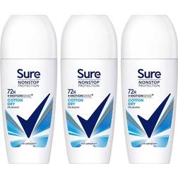 Sure Women Motion Sense Ap Deodorant Roll-On 72H Nonstop, Cotton Dry 50Ml, 3