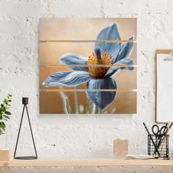 Impression sur bois Pulsatilla In blue