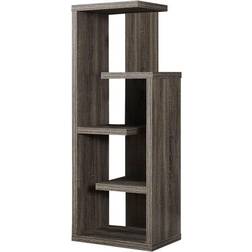 Monarch Specialties Dark Taupe Reclaimed-Look Book Shelf