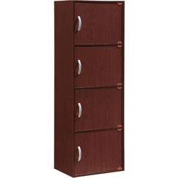 Hodedah 4-Shelf 4-Door Bookcase Book Shelf