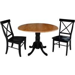 International Concepts Cherry 42-Inch Dual Drop Leaf Dining Set 5