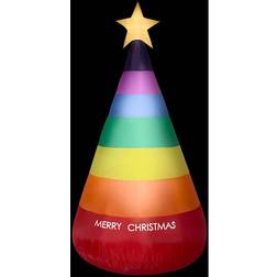 Gemmy 7Ft AirblownÂ® Inflatable Rainbow Christmas Cone Tree Decoration