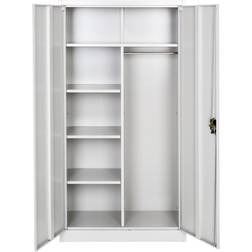 tectake Vestiaire Métallique Comprenant 6 Casiers Et 1 Penderie Intégrée 80 cm Armoire