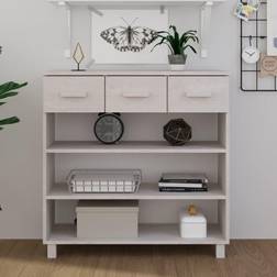 vidaXL HAMAR 90 x 35 x 90 cm Massivt Fyrretræ Hvid Konsolbord 90x90cm