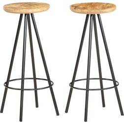 vidaXL 2 Mango Bar Stool 2pcs