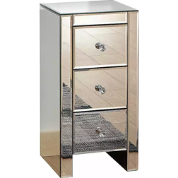 GFW Mirrored Three Slim Mirror Chest of Drawer 30x60cm