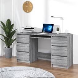 vidaXL Skænk 140 x 50 x 77 cm Konstrueret Træ Grå Sonoma-Eg Skrivebord