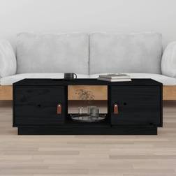 vidaXL Da Salotto Nero 100x50x35 cm Legno Massello di Pino Tavolino