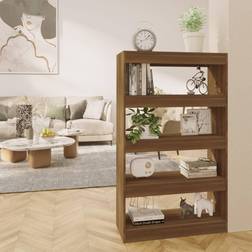 vidaXL Rumdeler 80 x 30 x 135 cm Brun Egetræ Bogreol