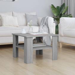 vidaXL De Madera Contrachapada Gris 60x60x42 cm Mesa de Centro 60x60cm