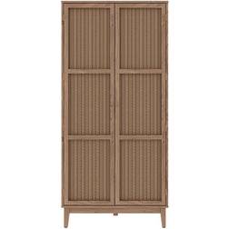 LPD Furniture Rattan Rustic 2 Door Double Wardrobe