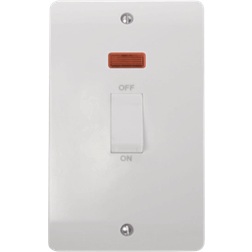 Click Scolmore Click Mode 45A DP Switch 2 Gang Upright Neon