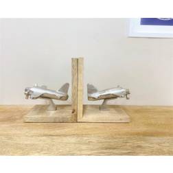 Geko Set of Two Aeroplane Bookends Aviation Book Ends Figurine