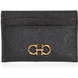 Ferragamo Gancini Leather Card Case Woman Black