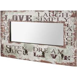 HAKU Möbel Miroir 80 x 52 cm Décor Vintage Gris Marron