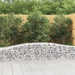 vidaXL Cesti Gabbioni Ad Arco 25 pz 400x50x40/60 cm Ferro Zincato - Argento