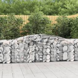vidaXL Cesti Gabbioni Ad Arco 15 Pz 400x50x80/100 cm Ferro Zincato