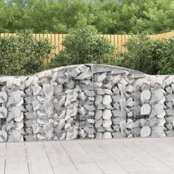 vidaXL Buet gabionkurv 400x50x100/120 galvaniseret jern