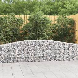 vidaXL Cesti Gabbioni Ad Arco 15 pz 400x30x60/80 cm Ferro Zincato - Argento
