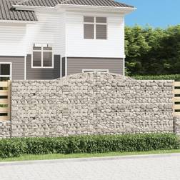 vidaXL Cesti Gabbioni Ad Arco 8 pz 400x50x160/180 cm Ferro Zincato Arredo Giardino