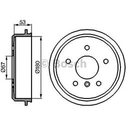 Bosch 0 986 477 096 Tambor de Freno 220 Eje Trasero