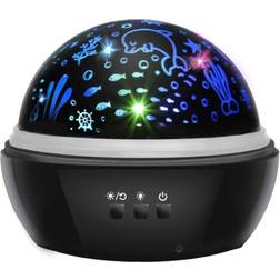 Northix Sterren Projector Nachtlamp Zwart 4 Kappen