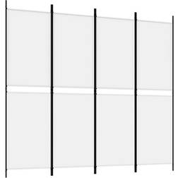 vidaXL 4 Paneler Vit 200 x 180 cm Tyg Rumsavdelare