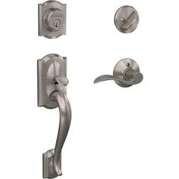 Schlage F60VCAM619ACC Satin Nickel Single Cylinder Camelot Lever