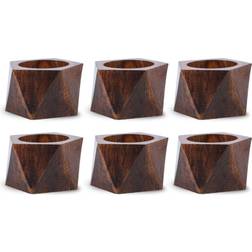 Design Imports Wood Set Napkin Ring 4pcs