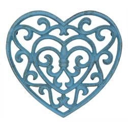 Stonebriar Collection Country Rustic Heat Denim Blue Heart Shaped Gryteunderlag