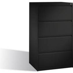 Hängeregistraturschrank H1357xB787xT590mm 2-bahnig Schwarzgrau 4 Schubl Cómoda