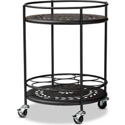 Baxton Studio Dallan Modern Industrial Black Metal 2-Tier Kitchen Cart Carrito Mesa