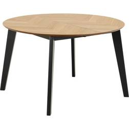Living Home Georgetown Round Oak Black Dining Table 120cm