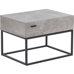 Beliani Nachttisch Grau Faserplatte MDF Metall 55 x 41 x 39 cm Couchtisch