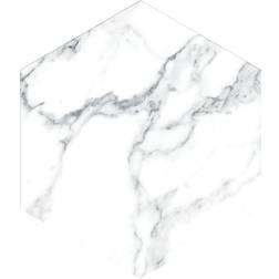 Total Tiles Feinsteinzeug Hexagon Marmor Hell Glasiert Matt 21,5