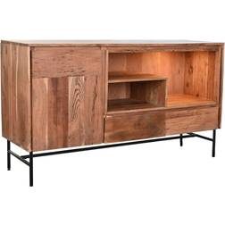 Dkd Home Decor Black Metal Brown Acacia Sideboard