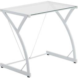 Harbour Housewares Glass Top Computer Writing Desk