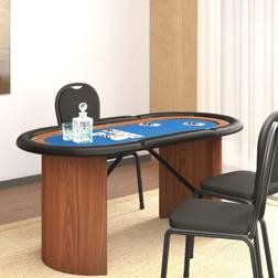 vidaXL Mesa De Póquer Para 10 Jugadores Azul 160x80x75 cm