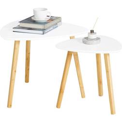 SoBuy Couchtisch Weiß FBT74-W 2er Set Beistelltisch 2Stk.