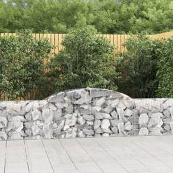 vidaXL Cesti Gabbioni Ad Arco 6 pz 300x30x60/80 cm Ferro Zincato