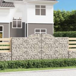 vidaXL Cesti Gabbioni Ad Arco 5 pz 300x30x140/160 cm Ferro Zincato