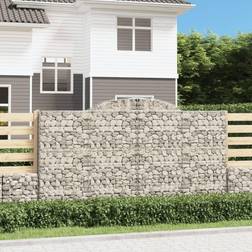 vidaXL Cesti Gabbioni Ad Arco 4 pz 300x50x160/180 cm Ferro Zincato Arredo Giardino
