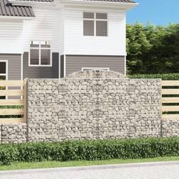 vidaXL Paniers À Gabions Arqués 2 Pcs 300x50x160/180 cm