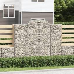 vidaXL Cesti Gabbioni Ad Arco 9 pz 200x50x160/180 cm Ferro Zincato Arredo Giardino