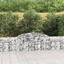 vidaXL Cesti Gabbioni Ad Arco 17 Pz 300x30x60/80 cm Ferro Zincato